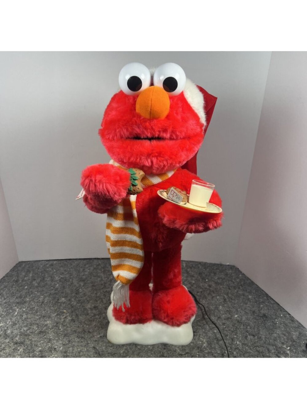 Sesame Street Telco Motionette Animated Christmas Elmo 21" Tall- WORKS